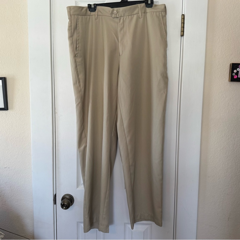 Tourmax Khaki Golf Pants 36x30 Beige Performance Flat‎ Front Lightweight Men’s